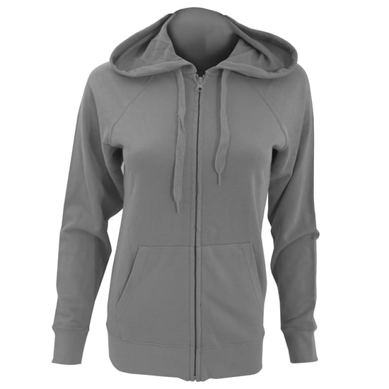 Fruit Of The Loom Damen Kapuzenjacke / Kapuzen-Sweatshirt / Hoodie mit Reißverschluss, tailliert (Hellgrau) - Image 1