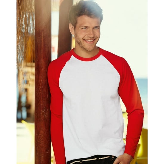 Fruit Of The Loom Herren Langarm Baseball T-Shirt - Image 2