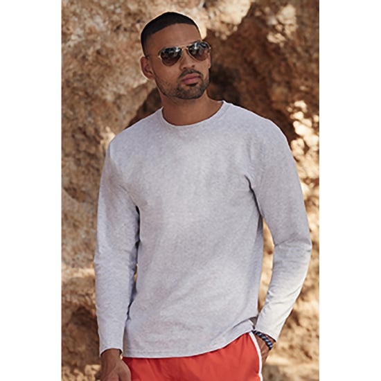 Fruit Of The Loom Herren Valueweight Rundhalsausschnitt Langarm T-Shirt - Image 3