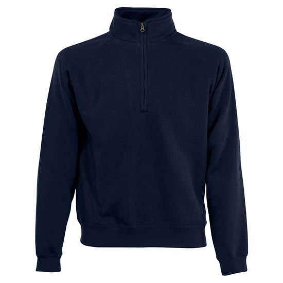 Fruit Of The Loom Herren Zip Neck Sweatshirt (Deep Navy) - Image 1