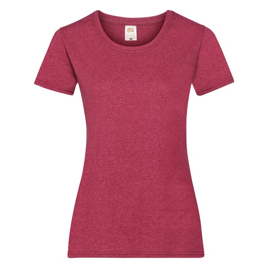 Fruit Of The Loom Ladies/Womens Lady-Fit Valueweight Short Sleeve T-Shirt (Pack Of 5) (Vintage Heather Red)