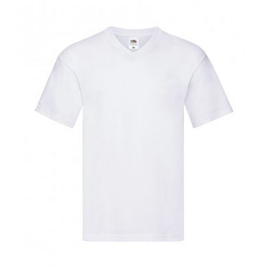Fruit Of The Loom Herren Original V-Ausschnitt T-Shirt (Weiß) - Image 1