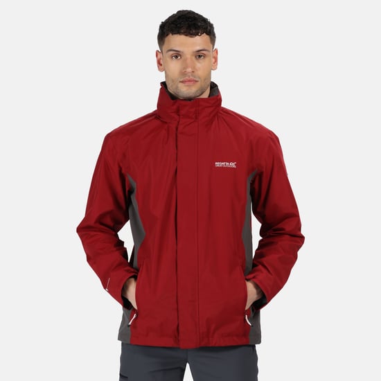 Regatta Great Outdoors Herren Jessup Jacke, wasserfest (Rot/Magnetgrau) - Image 1