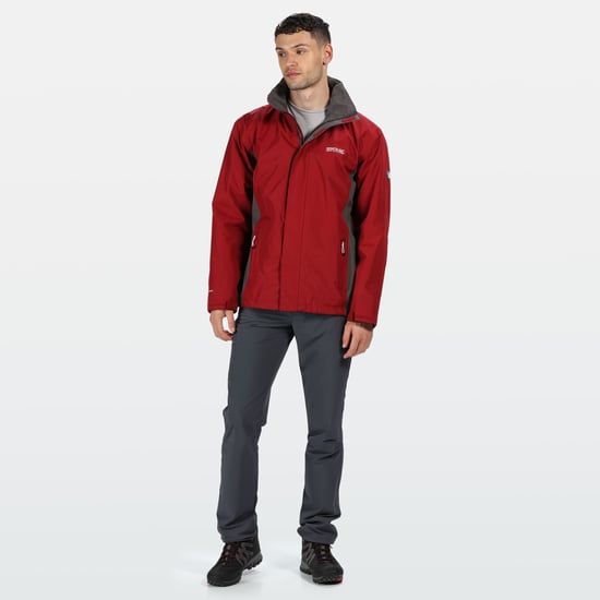 Regatta Great Outdoors Herren Jessup Jacke, wasserfest (Rot/Magnetgrau) - Image 3