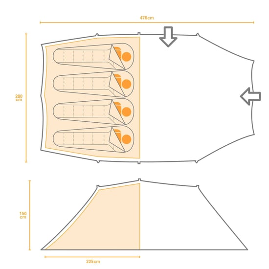 Regatta Vester 4 Man Tent