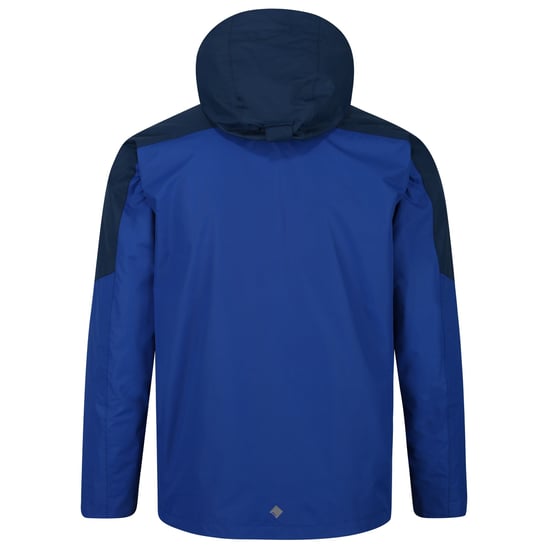 Regatta Herren Jacke Calderdale III mit versteckter Kapuze, wasserdicht (Mittelblau/Dunkel Denim) - Image 2
