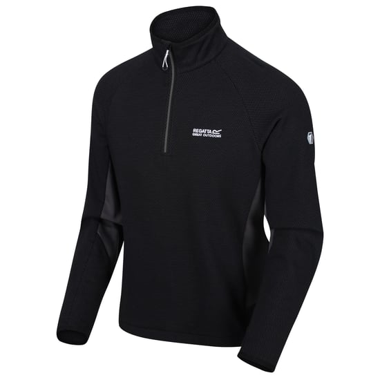 Regatta Herren Fleecepullover Highton mit 1/3-Reißverschluss (Schwarz/Magnetgrau) - Image 1