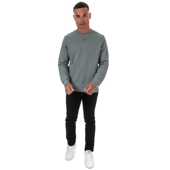 Herren Lyle And Scott Fabric Mix Rundhalsausschnitt Sweatshirt in Grau meliert - Image 3