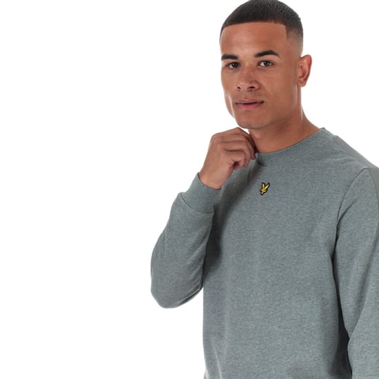 Herren Lyle And Scott Fabric Mix Rundhalsausschnitt Sweatshirt in Grau meliert - Image 5