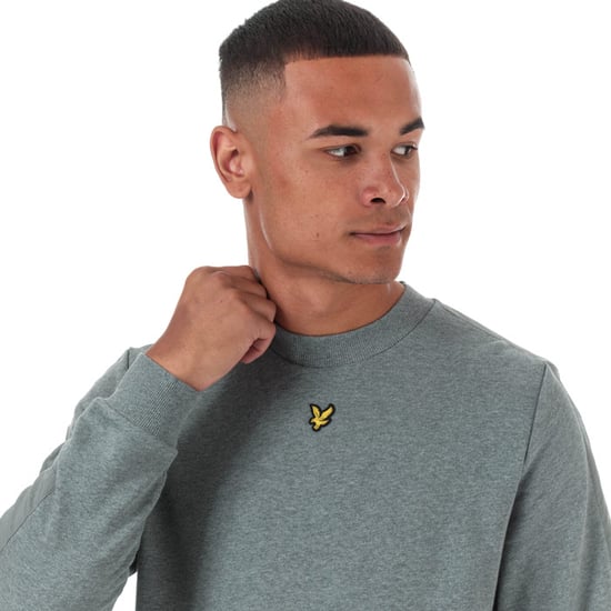 Herren Lyle And Scott Fabric Mix Rundhalsausschnitt Sweatshirt in Grau meliert - Image 6
