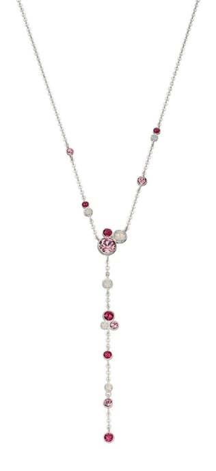 Elements Silver Sterling Silver Pink & Opal Crystal by Swarovski Y-Shaped Necklace of Length 46cm N4210