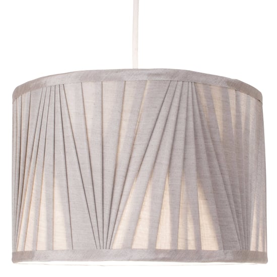 Silver 30cm Faux Silk Pendant Light Shade