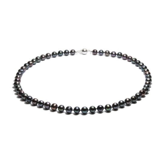 Black Freshwater Pearl Necklace and 925 Silver
