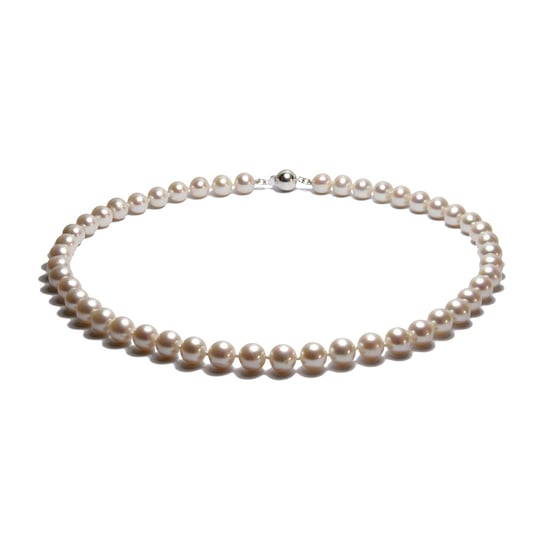 White Freshwater Pearl Classical Necklace and 925 Silver
