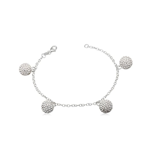 Bracelet Perles en Cristal Blanc et Argent 925 - Image 1