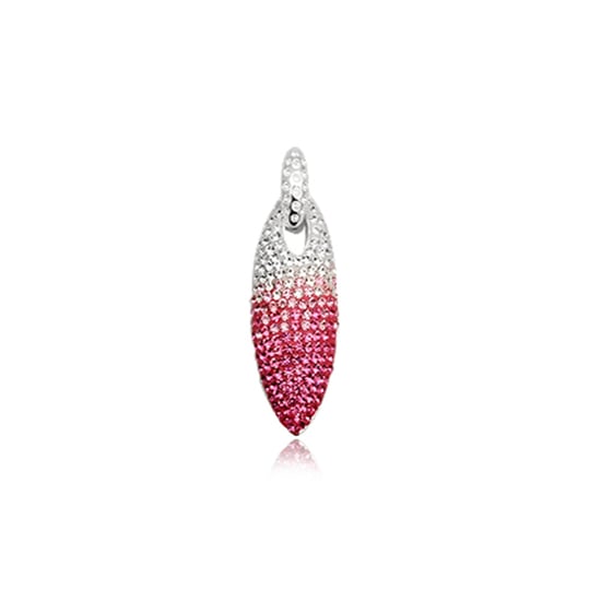 Pendentif Larme en Cristal Rose et Argent 925 - Image 1