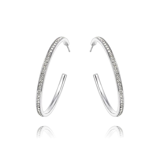 Swarovski - White Swarovski Crystal Elements Hoop Earrings