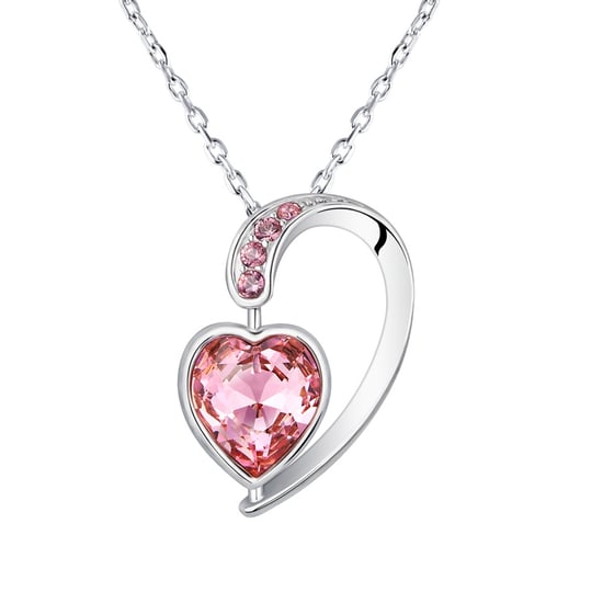 Swarovski - Pendentif Coeur orné de cristaux de Swarovski Rose et Plaqué Rhodium - Image 1