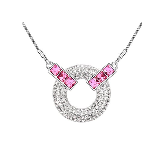 Swarovski - Circle Necklace made with Pink Swarovski Crystal Elements