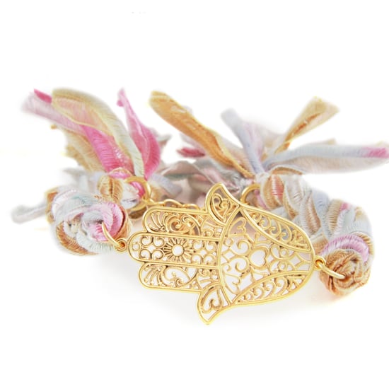 Ettika - Multicolor Ribbons and Yellow Gold Hamsa Bracelet