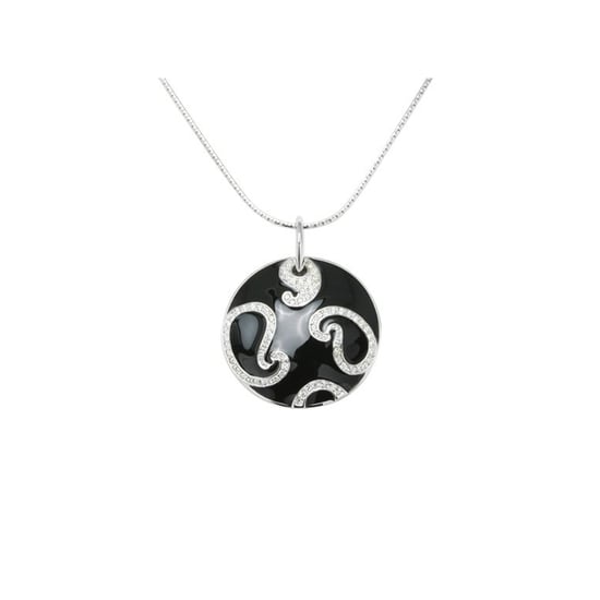 Swarovski - Black Swarovski Crystal Elements Circles Pendant and Rhodium Plated - Image 1