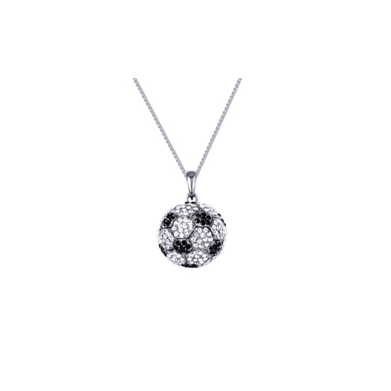 Swarovski - Black and White Football Necklace with 300 Swarovski Crystals