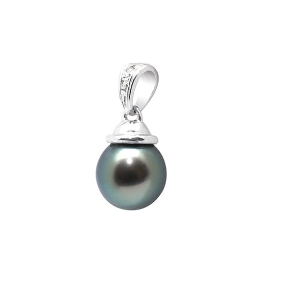 Pendentif Perle de Tahiti, Diamants et Argent 925/1000 - Image 1