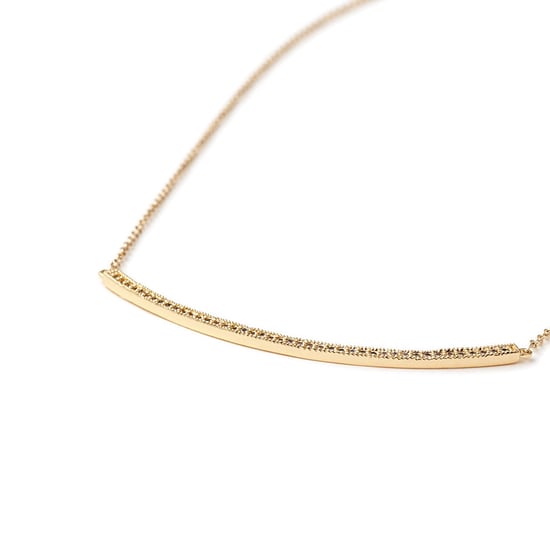 Yellow Gold Plated Necklace and White Cubic Zirconia
