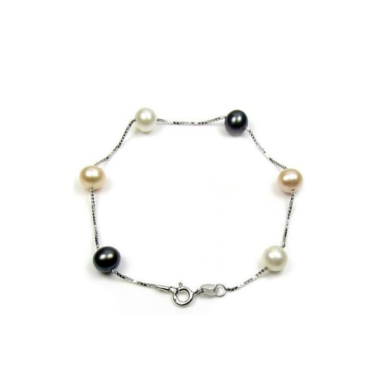 Black, White and Lavender Freshwater Pearls Bracelet