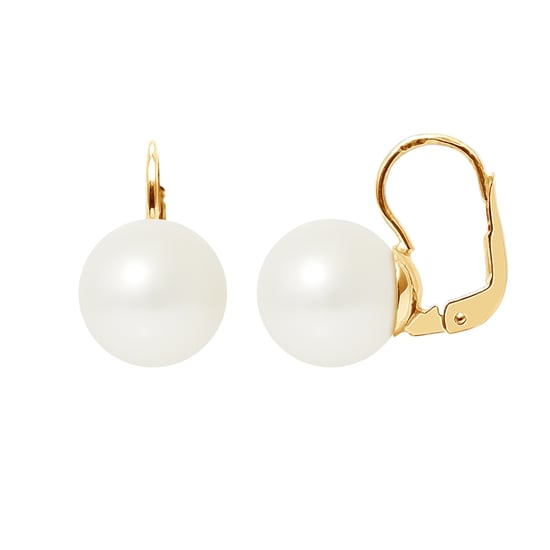 White Freshwater Pearl Earrings and yellow gold 750/1000