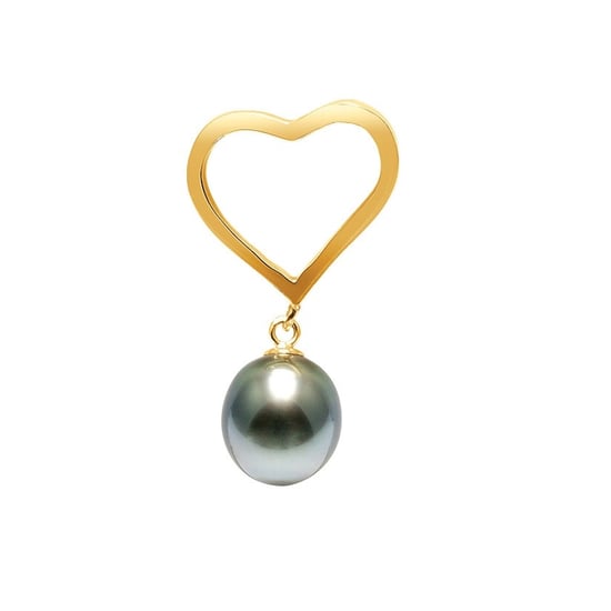 Pendentif Coeur et Perle de Tahiti et Or Jaune 750/1000 - Image 1