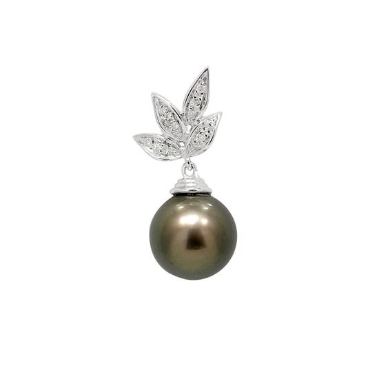 Pendentif Diamants, Perle de Tahiti et Or Blanc 750/1000 - Image 1