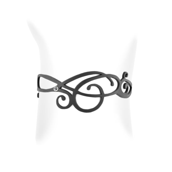 Black Silicone Gum Waves Bracelet Effect Tatto