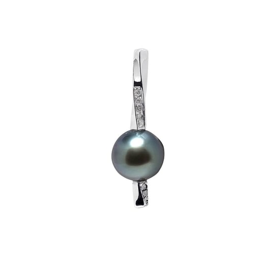 Pendentif Perle de Tahiti, Diamants et Argent 925/1000 - Image 1