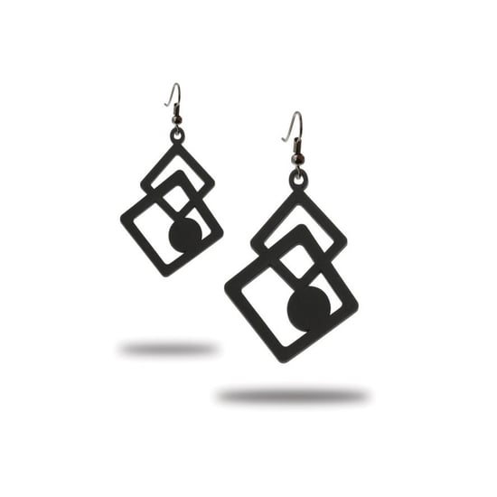Black Silicone Gum Geometric Dangling Earrings