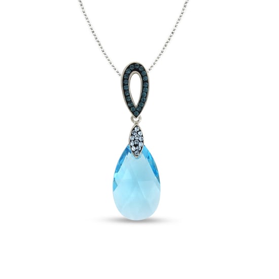 Swarovski - Blue Swarovski Elements Crystal and 925 Silver Pendant - Image 1