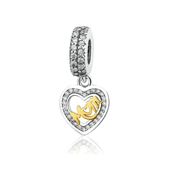 925 Silver Mother Heart Pendant Charms Bead