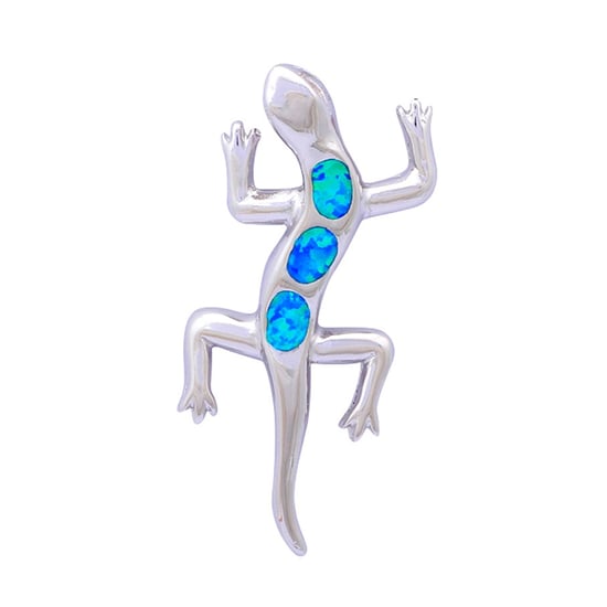 Opal Lizard Pendant and Silver Plated - Image 1