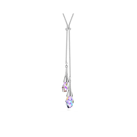 Swarovski - Necklace Women's White Swarovski Crystal Elements And Rhodium Plated