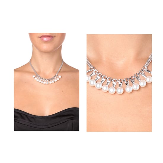 Freshwater Pearl Necklace and White Gold plated Mounting