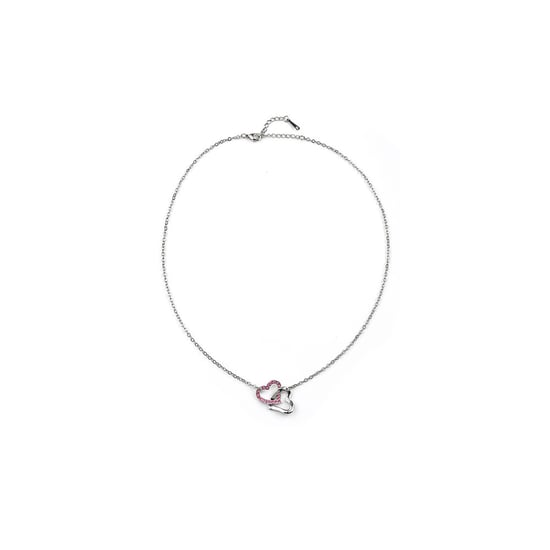 Swarovski - Collier double Coeurs entrelacés orné de Cristal rose de Swarovski et plaqué rhodium - Image 2