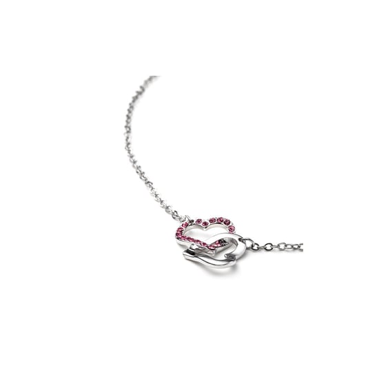 Swarovski - Collier double Coeurs entrelacés orné de Cristal rose de Swarovski et plaqué rhodium - Image 3