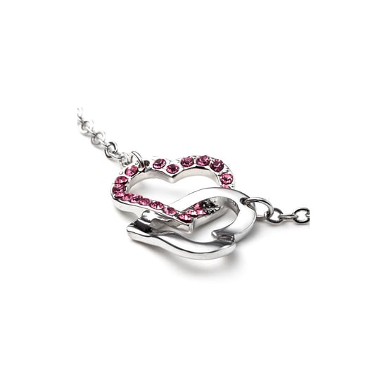 Swarovski - Collier double Coeurs entrelacés orné de Cristal rose de Swarovski et plaqué rhodium - Image 4