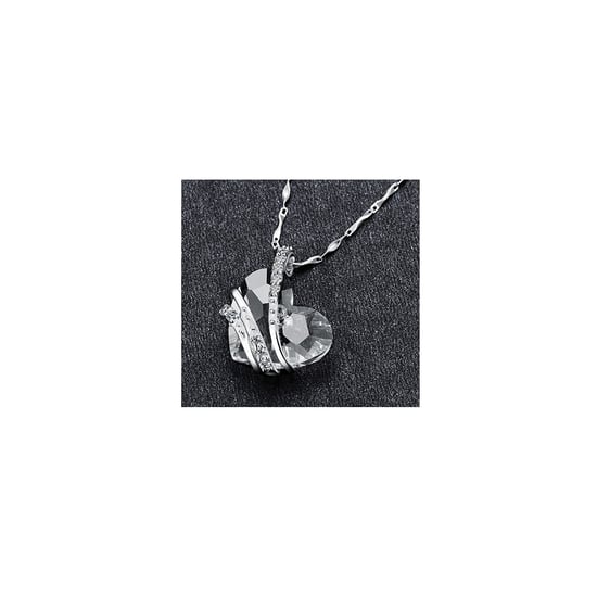 Swarovski - White Swarovski Crystal Elements and Rhodium Plated Heart Pendant