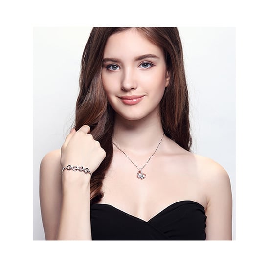 Swarovski - White Swarovski Crystal Elements and Rhodium Plated Heart Pendant