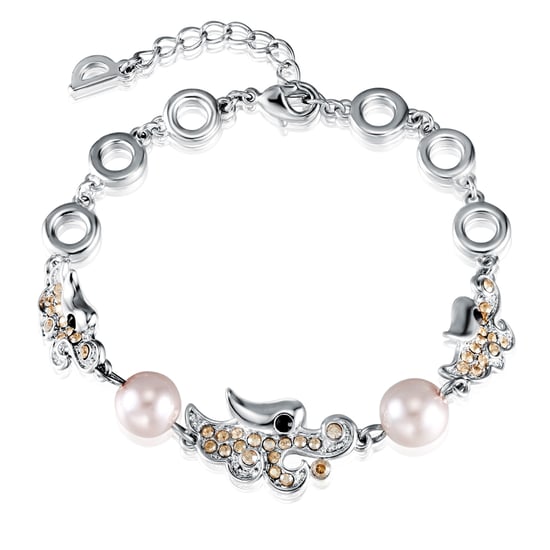 Swarovski - Gold Swarovski Crystal Elements and Rhodium Plated Dragon Bracelet
