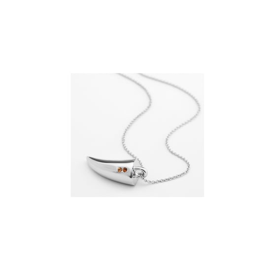 Swarovski - Pendentif Dent de Requin orné de cristal de Swarovski Orange et Plaqué Rhodium - Image 2