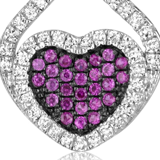 Swarovski - Heart Earrings 925 Silver and White and Pink Swarovski Crystal Zirconia