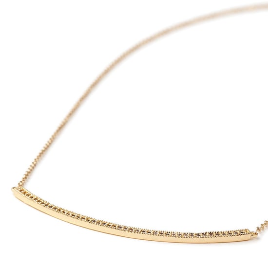 Yellow Gold Plated Necklace and White Cubic Zirconia