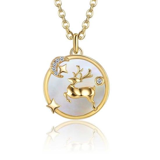 Swarovski - Collier Femme Pendentif Renne de Noel en Cristal de Swarovski Blanc et plaqué or jaune - Image 2